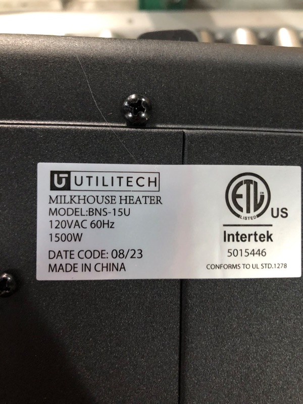 Photo 6 of **SEE NOTES PARTS ONLY NONREFUNDABLE WORKS, BUT LARGE DENT ON SIDE
Utilitech Up to 1500-Watt Utility Fan Utility Indoor Electric Space Heater with Thermostat