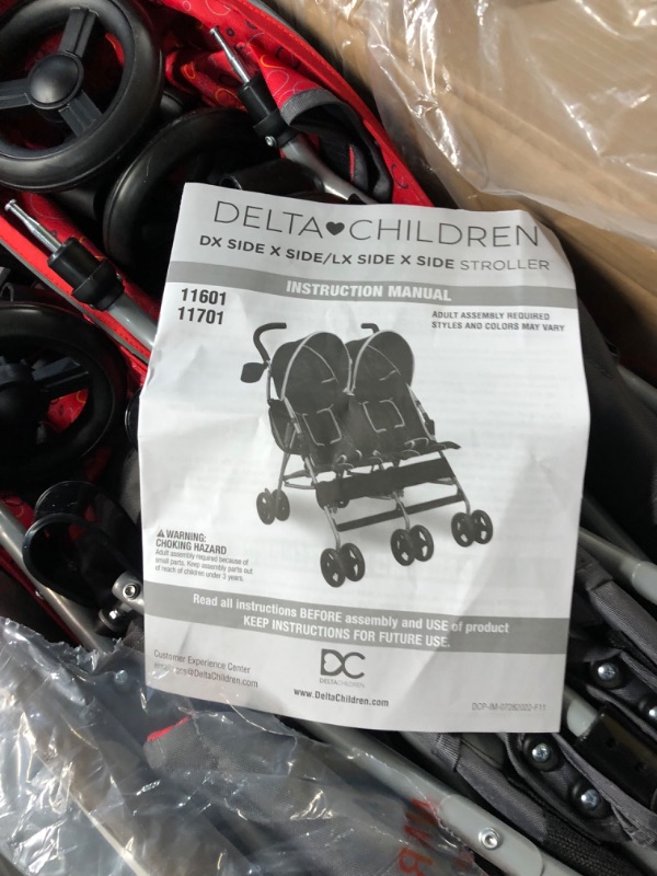 Photo 3 of Delta Children City Street LX Side by Side Stroller, Grey