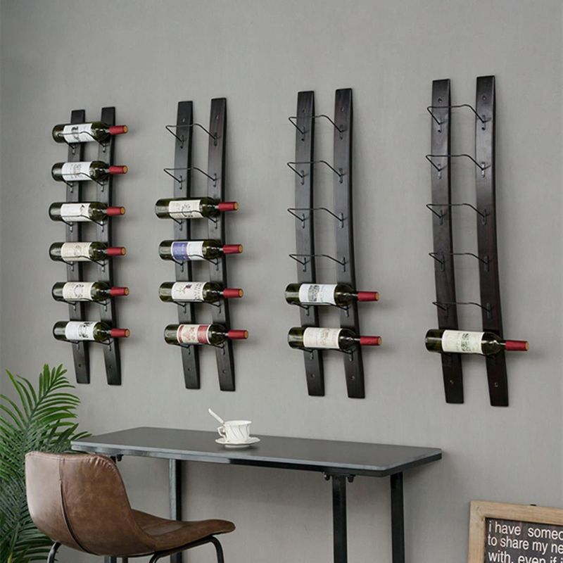 Photo 1 of *ONE PIECE* DCIGNA Wall Mounted Wine Rack Wooden, Black