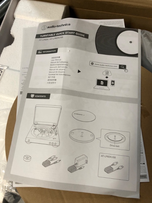 Photo 2 of **READ NOTES**Audio-Technica AT-LP60X-BK Fully Automatic Belt-Drive Stereo Turntable, Black