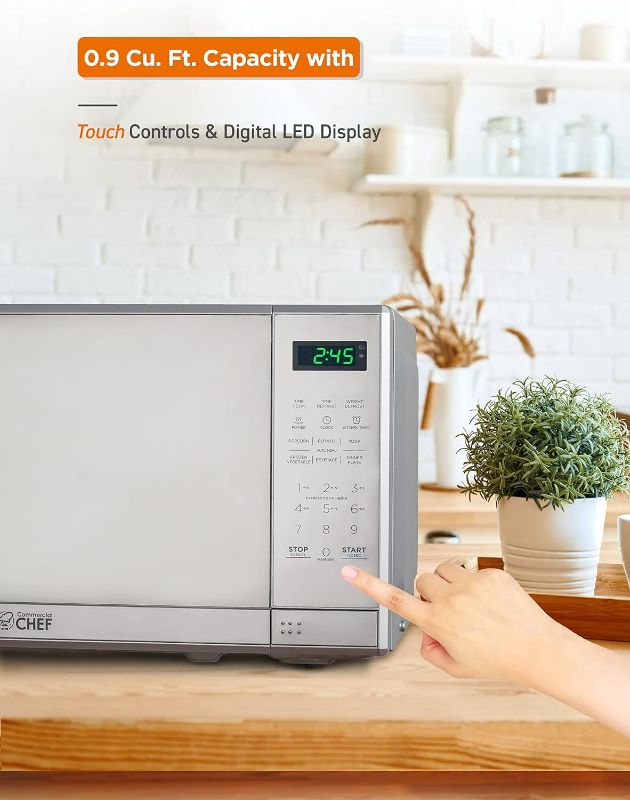 Photo 5 of (READ FULL POST) COMMERCIAL CHEF Small Microwave 0.7 Cu. Ft. Countertop Microwave with Digital Display, Stainless Steel Microwave with 10 Power Levels, Outstanding Portable Microwave with Convenient Push Button Stainless Steel 0.7 Cubic Feet