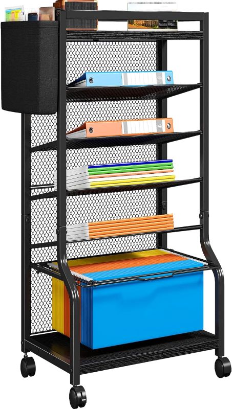 Photo 1 of (SIMILAR TO STOCK PHOTO) Tier Rolling File Organizer with Hanging File Folders Metal File Cart