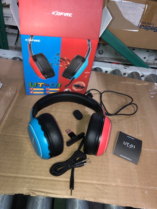 Photo 2 of KOFIRE UT-01 Wireless Gaming Headset for Nintendo Switch Lite OLED Model, 2.4GHz Ultra-Low Latency Bluetooth Gaming Headphone with Removable Microphone, USB-C to USB-A Adapter for PS5, PS4, PC