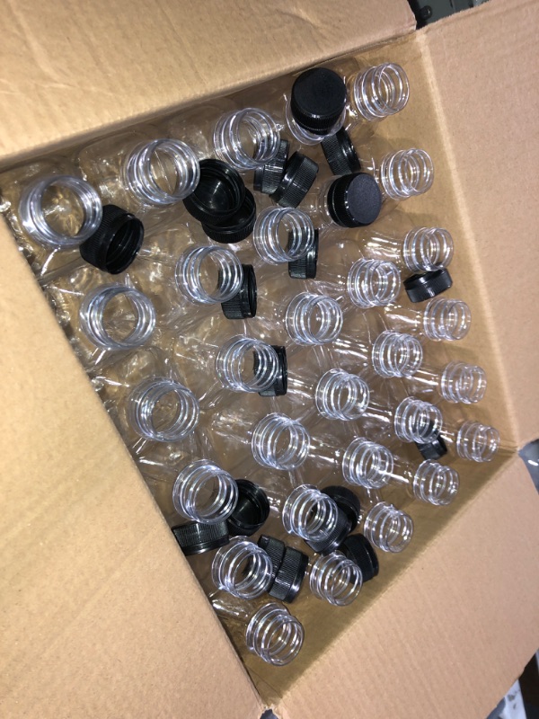 Photo 2 of (SIMILAR TO STOCK PHOTO) 25 PK--Plastic Juice Bottles Bulk with Caps, Small Reusable Juice Bottles Empty Clear Bottles