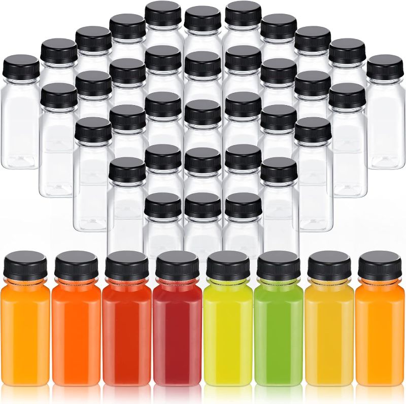 Photo 1 of (SIMILAR TO STOCK PHOTO) 25 PK--Plastic Juice Bottles Bulk with Caps, Small Reusable Juice Bottles Empty Clear Bottles