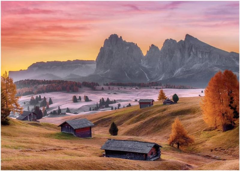 Photo 1 of 1000 Piece Jigsaw Puzzle for Adults - Alpe di Siusi, Italy - Fun, Hard, Challenging Italy Fall Autumn Puzzle with Natural Scenery
