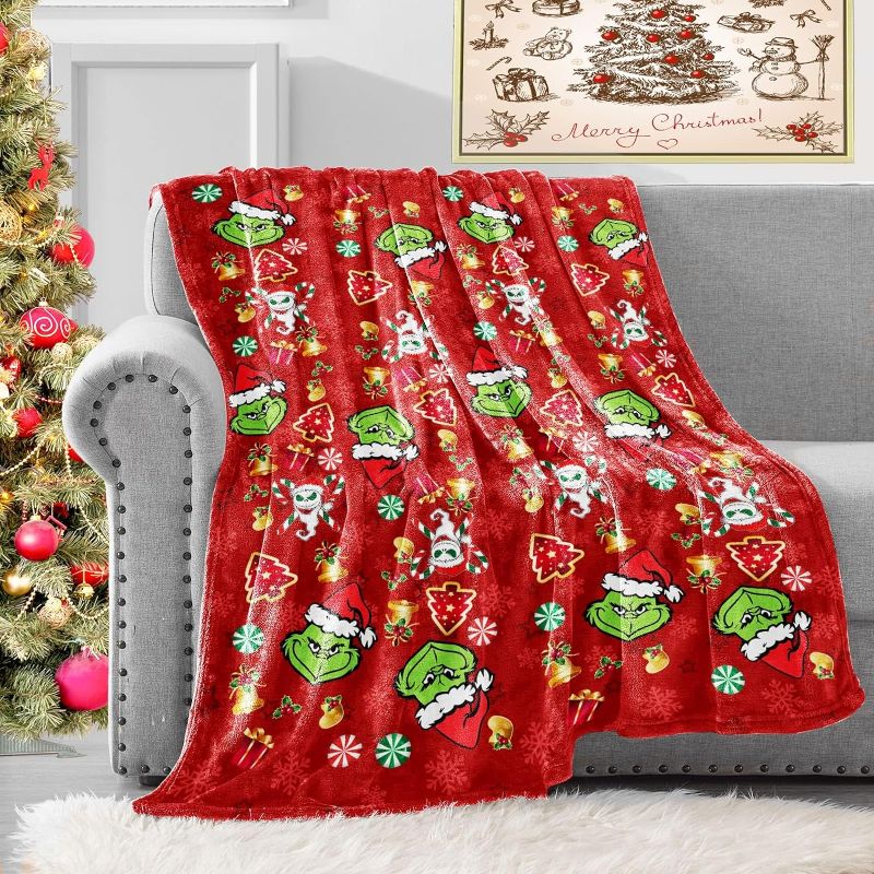 Photo 1 of (2 PACK )Christmas Fleece Blanket Red Super Soft Cozy Luxury Bed Blanket Christmas Plush Gift (Red, 50" x 40")
