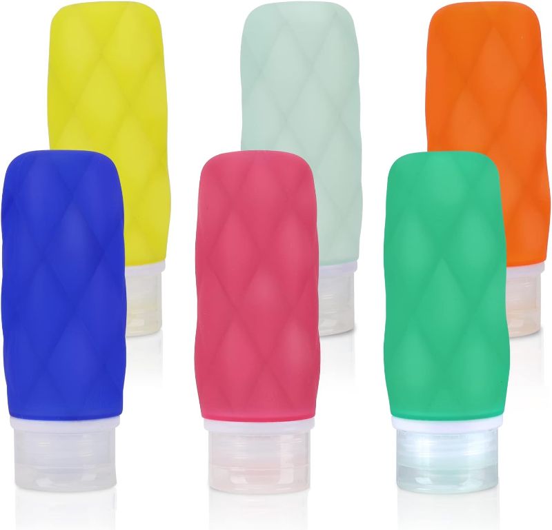 Photo 1 of (2 PACK) FANERFUN Silicone Travel Bottles for Toiletries, Leak Proof Travel Essentials, TSA Approved Travel Size Toiletries Accessories, 3oz Travel Size Containers for Shampoo and Conditioner
