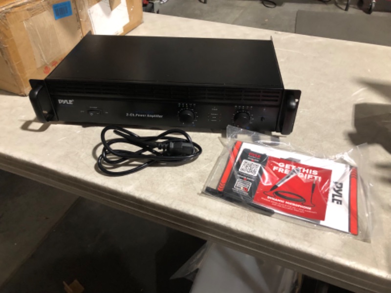 Photo 2 of ***USED - LIKELY MISSING PARTS - UNABLE TO VERIFY FUNCTIONALITY***
PyleUsa 2-Channel Bluetooth Power Amplifier - 2000W Bridgeable Rack Mount Pro Audio Sound Wireless Home Stereo Receiver w/TRS XLR Input,LCD, Bridge Mode, Cooling Fan - Entertainment Speake