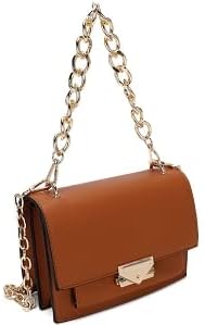 Photo 1 of Chain Top-Handle Square Flap Clutch Satchel Vegan Leather Crossbody Purse