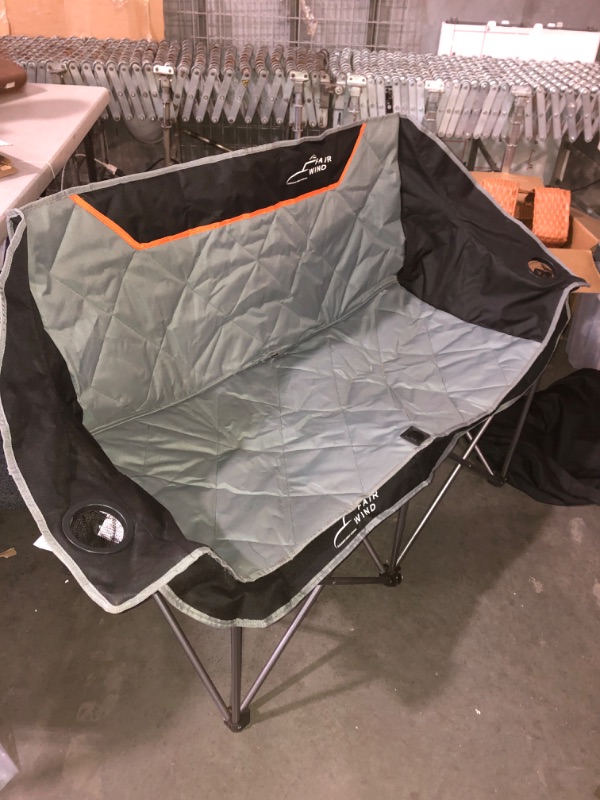 Photo 2 of (READ FULL POST) FAIR WIND Oversized Fully Padded Camping Chair Folding Loveseat Double Duo Chair Heavy Duty Quad Fold Chair Arm Chair 