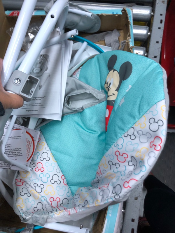 Photo 3 of Bright Starts Disney Baby Mickey Mouse Infant to Toddler Rocker with Vibrations and Removable Toy Bar - Original Bestie, Newborn + Mickey Original Besties