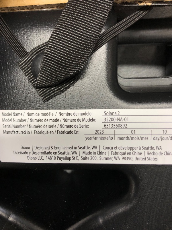 Photo 3 of Diono Solana 2 No Latch, XL Lightweight Backless Belt-Positioning Booster Car Seat, 8 Years 1 Booster Seat, Black NEW! Vehicle Belt Connect Single Black