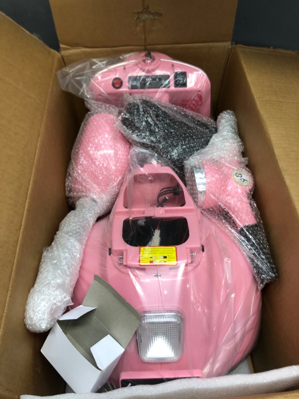 Photo 3 of Mestari Kids Ride on Motorcycle 3 Wheels Stable Bike Electric Tricycle Slow Start Forward/Reverse LED MP3 Horn Music Foot Drive Aged 3+ Pink one seat Pink