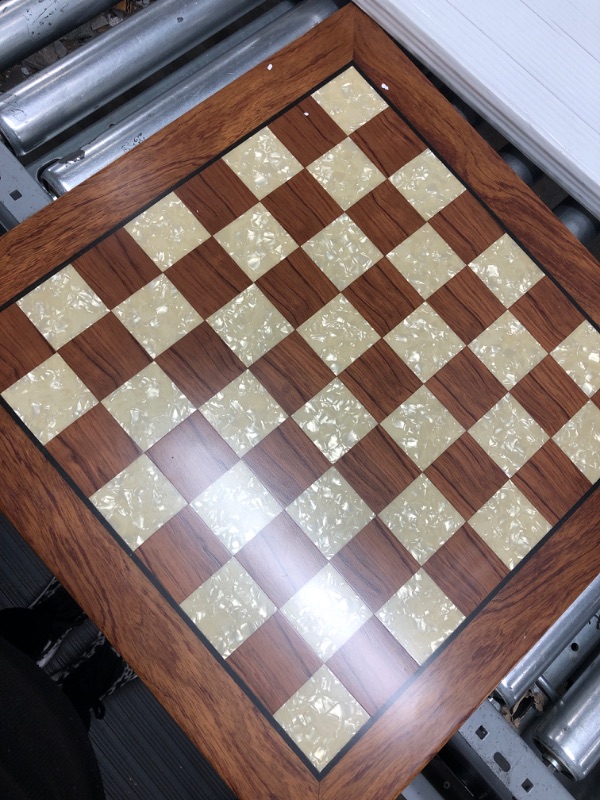 Photo 2 of Chess Board Wooden Art in Rosewood, Walnut or Black Style - 50 cm / 19.5" (Walnut)