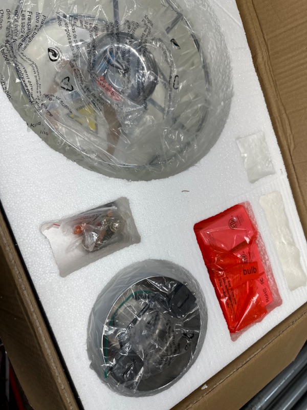 Photo 1 of Breezary 52 Inch Ceiling Fans with Light Remote Control, 5 Reversible Blades Bedroom Crystal Lighting Ceiling Fan Caged Light Chandelier for Home Kitchen Chrome(Remote Control)