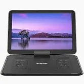 Photo 1 of NAVISKAUTO 17.9" Portable DVD Player with 15.6'' Large Screen Free Carry Bag Rechargeable Battery Support HDMI Input, 1080P Video, MP4, Sync Screen, Last Memory, AV in & Out, Region Free, USB