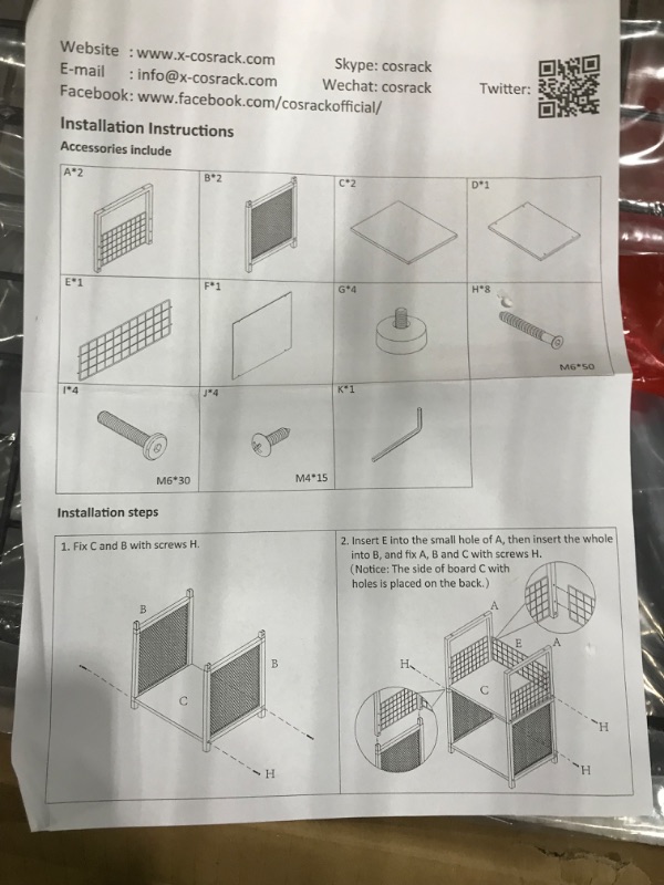 Photo 5 of ***USED - MISSING PARTS - CANNOT BE ASSEMBLED - NOT FUNCTIONAL - FOR PARTS ONLY - NONREFUNDABLE****
X-cosrack End Table,Industrial Retro Side Table Nightstand Storage Shelf