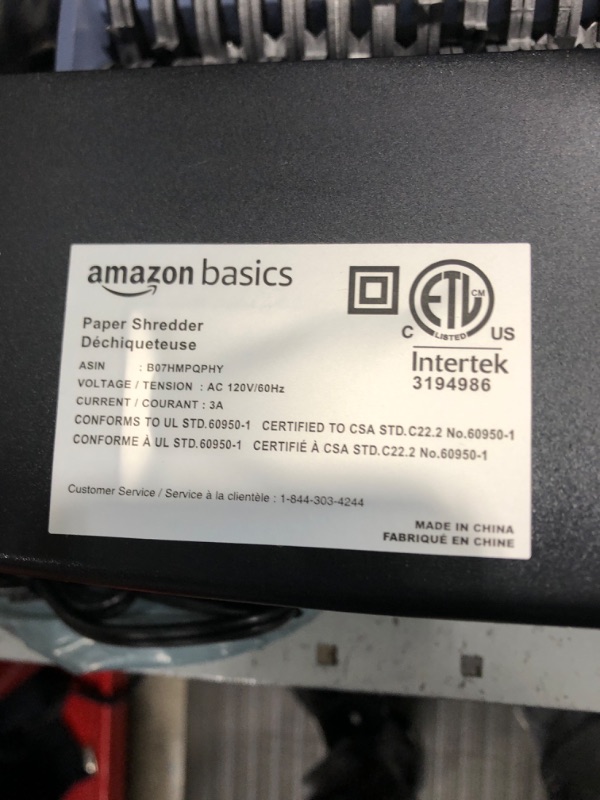 Photo 2 of Amazon Basics 12-Sheet Cross-Cut Paper and Credit Card Home Office Shredder 12 Sheet Shredder