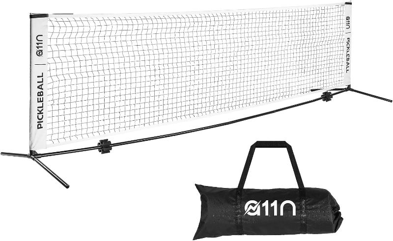 Photo 1 of A11N Portable Pickleball Net for Driveway & Backyard, 11ft/14ft/20ft Versatile Net for Junior Tennis, Soccer Tennis - Easy Setup Net with a Bungee Cord for Indoor & Outdoor Play
