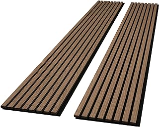 Photo 1 of 3D Slat Wood Wall Panels Acoustic Panels for Interior Wall Decor Black 2PCS