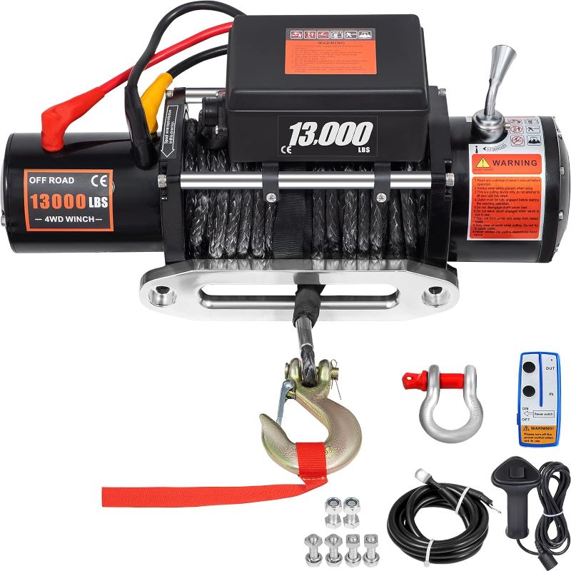Photo 1 of ***Parts Only***VEVOR Electric 13000lb Load Capacity Winch Compatible with Jeep Truck SUV, 65 FT, 65ft/20m Synthetic Rope 12V Power with Wireless Remote Control
