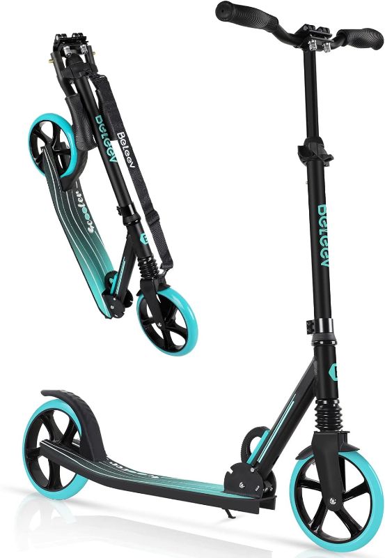 Photo 1 of BELEEV V5 Scooters for Kids 6 Years and up, Folding Kick Scooter 2 Wheel for Adults Teens, 4 Adjustable Handlebar, 200mm Big Wheels, Lightweight Sports Commuter Scooter, Sturdy Frame, up to 245lbs
