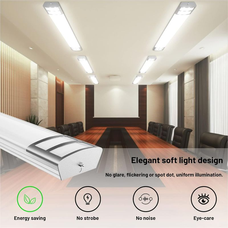 Photo 1 of (READ FULL POST) ANTLUX 4FT LED Flush Mount Puff Lights, 40W 4500LM, 4000K Neutral White, 48 Inch Linear LED Kitchen Ceiling Lighting Fixtures for Laundry, Craft Room, Fluorescent Light Replacement
