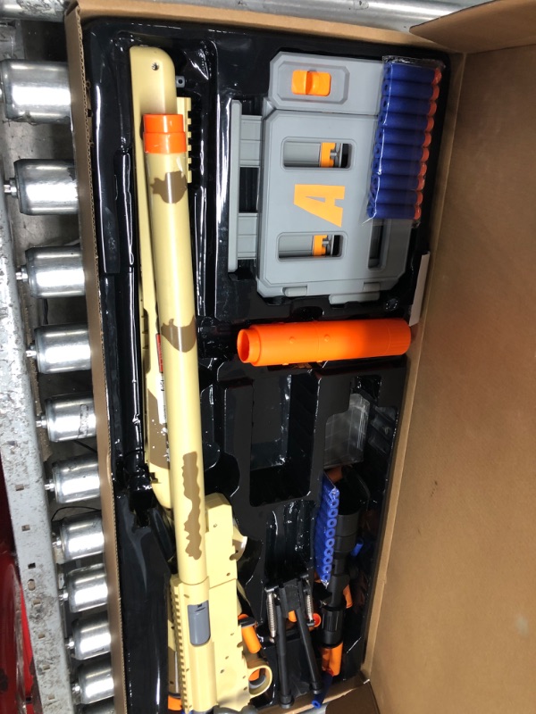 Photo 2 of AGM MASTECH M24 Soft Bullet Toy Gun, Empty Shell Ejecting Design, Enhanced Scope, Dart Loader, 40 Soft Foam Darts, 20 Shells, 2 Magazines. Blasting Toy Foam Blaster for Boys and Girls (Yellow)