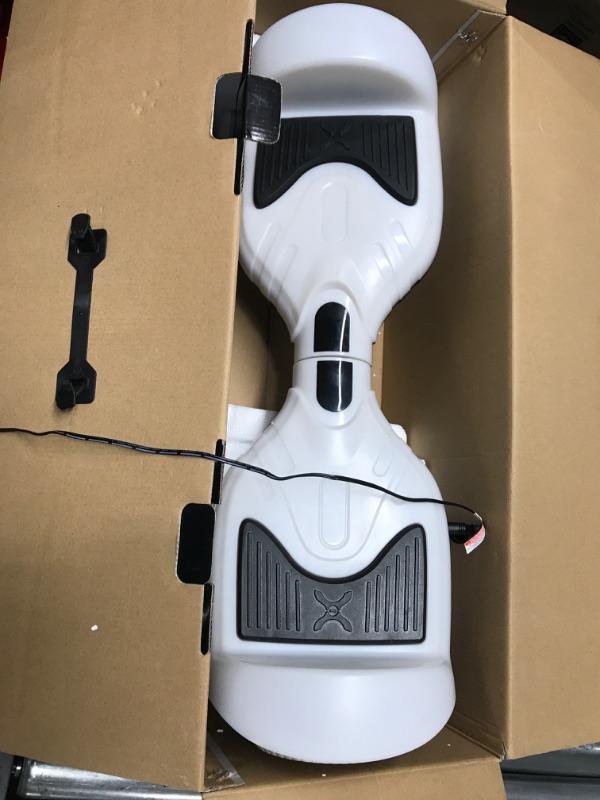 Photo 2 of *SEE NOTE* Hover-1 Rocket Electric Self-Balancing Hoverboard with 6.5” LED Light-Up Wheels, Dual 160W Motors, 7 mph Max Speed, and 3 Miles Max Range White 1.0