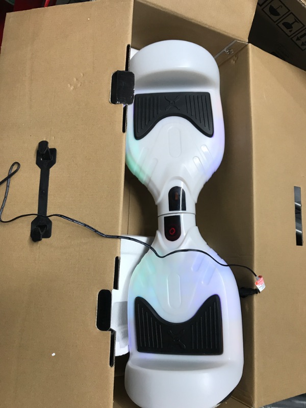 Photo 4 of *SEE NOTE* Hover-1 Rocket Electric Self-Balancing Hoverboard with 6.5” LED Light-Up Wheels, Dual 160W Motors, 7 mph Max Speed, and 3 Miles Max Range White 1.0