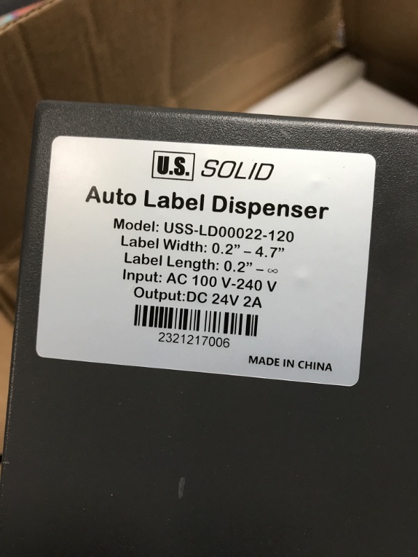 Photo 3 of U.S. Solid Automatic Label Dispenser for Rolls and Fanfold Label - Electric Label Dispenser for Translucent and Opaque Labels - w/Counter Preset Quantity Adjustable Speed - Max. Label Width 3.1 in Width 3.1"-Translucent and Opaque Labels