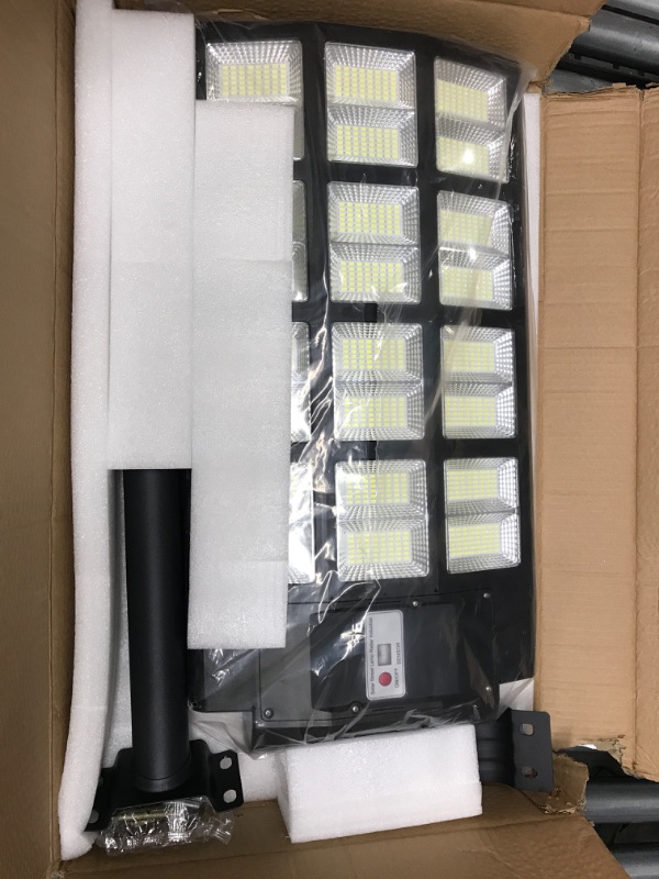 Photo 1 of TENKOO Solar Street Lights Outdoor - 2400W Solar Parking Lot Lights, 215000 Lumens LED Wide Angle Lamp with Motion Sensor IP67 Waterproof Commercial Lighting