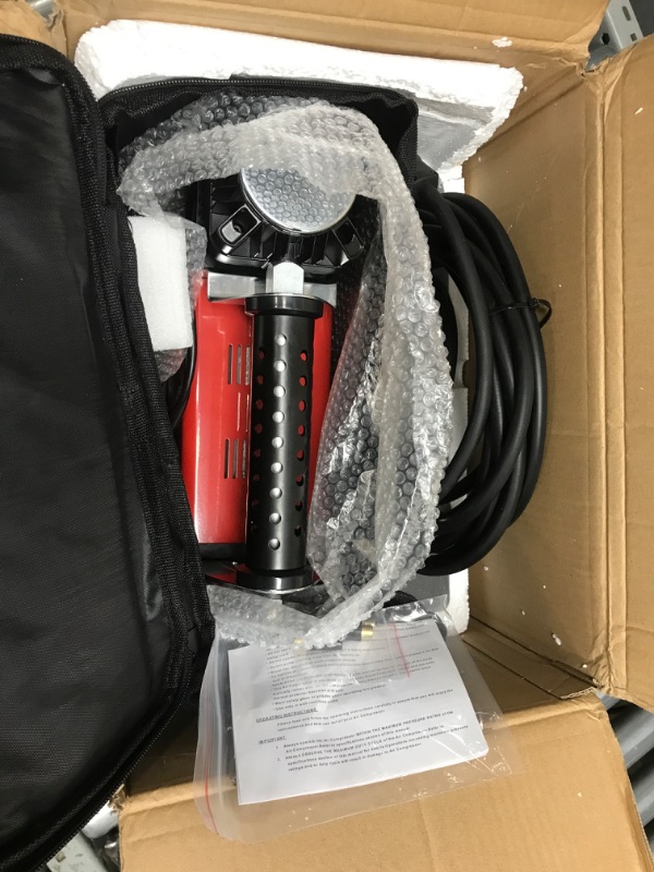 Photo 1 of Gobege 12V Portable Air Compressor, 6.35CFM Car Tires Inflator, Car Air Compressor for Truck Tires Heavy Duty Max 150PSI, Stronger Cylinder Offroad Air Pump for 4x4 Suv Vehicle Rv Red