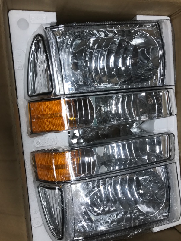 Photo 3 of ADCARLIGHTS 2011-2018 Grand Caravan Headlight Assembly for 2011-2018 Dodge Grand Caravan/2008-2016 Chrysler Town & Country Chrome Housing with Amber Reflector Headlamp Replacement Left and Right OE Replacement A-Chrome Housing Amber Reflector Clear Lens