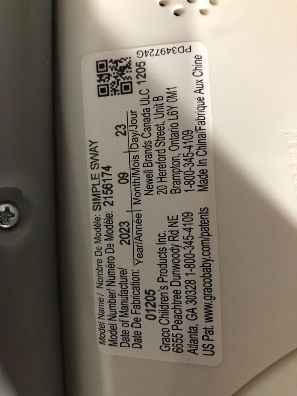 Photo 4 of ***USED - MISSING STRAPS AND CUSHIONS - OTHER PARTS LIKELY MISSING AS WELL - UNABLE TO TEST***
Graco® Simple Sway™ Swing, Ivy Simple Sway Ivy