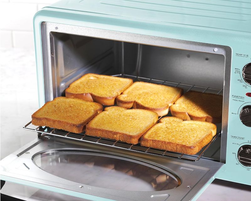 Photo 4 of (READ FULL POST) Nostalgia RTOV220AQ Retro 12-Slice Convection Toaster Oven Original Aqua