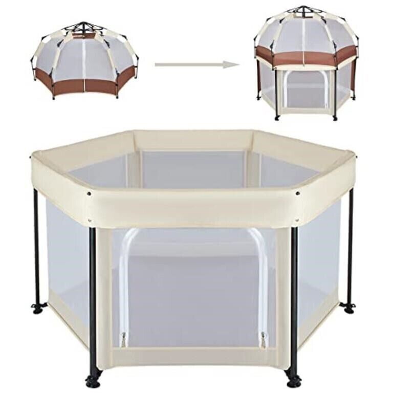 Photo 1 of Bend River Portable Baby Playpen with Padded Floor