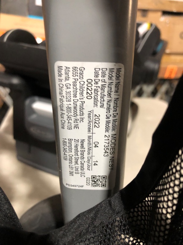 Photo 7 of ***NOT FUNCTIONAL - FOR PARTS ONLY - NONREFUNDABLE - SEE COMMENTS***
Graco Modes Nest Travel System, Includes Baby Stroller with Height Adjustable Reversible Seat, Bayfield Pattern