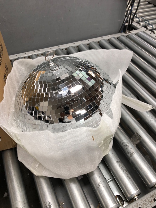 Photo 2 of 12" Disco Ball Mirror Ball Disco Party Decoration Stage Light Dj Light Effect Home Business Christmas Display Decoration Silver