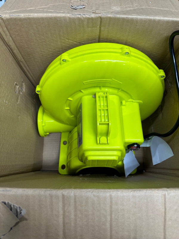 Photo 2 of **SEE NOTES**VEVOR Air Blower, 450W 0.6HP Inflatable Blower, Portable and Powerful Bounce House Blower, 1750Pa Commercial Air Blower Pump Fan, Used for Inflatable Bouncy Castle and Jump Slides, Yellow