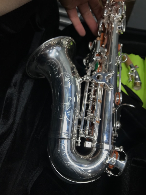 Photo 6 of **READ NOTES BELOW**Jean Paul USA Soprano Saxophone, Silver (SS-400SP) Silver Saxophone