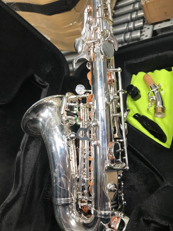 Photo 4 of **READ NOTES BELOW**Jean Paul USA Soprano Saxophone, Silver (SS-400SP) Silver Saxophone