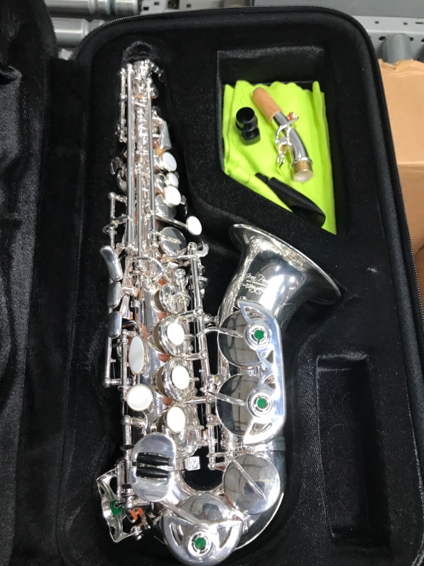 Photo 2 of **READ NOTES BELOW**Jean Paul USA Soprano Saxophone, Silver (SS-400SP) Silver Saxophone