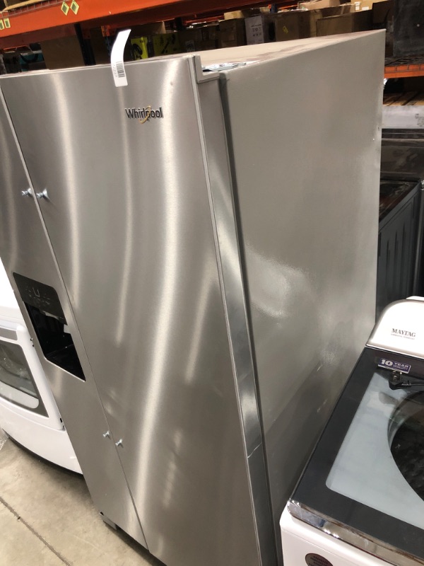 Photo 1 of Whirlpool 21.4-cu ft Side-by-Side Refrigerator with Ice Maker (Fingerprint Resistant Stainless Steel)

