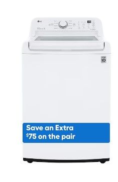 Photo 1 of LG ColdWash 4.5-cu ft Impeller Top-Load Washer (White)
