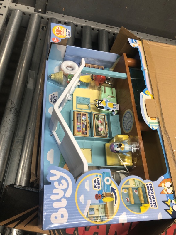 Photo 2 of BLUEY Beach Cabin Playset, with Exclusive Figure with Goggles. Includes 10 Play Pieces and Sticker Sheet