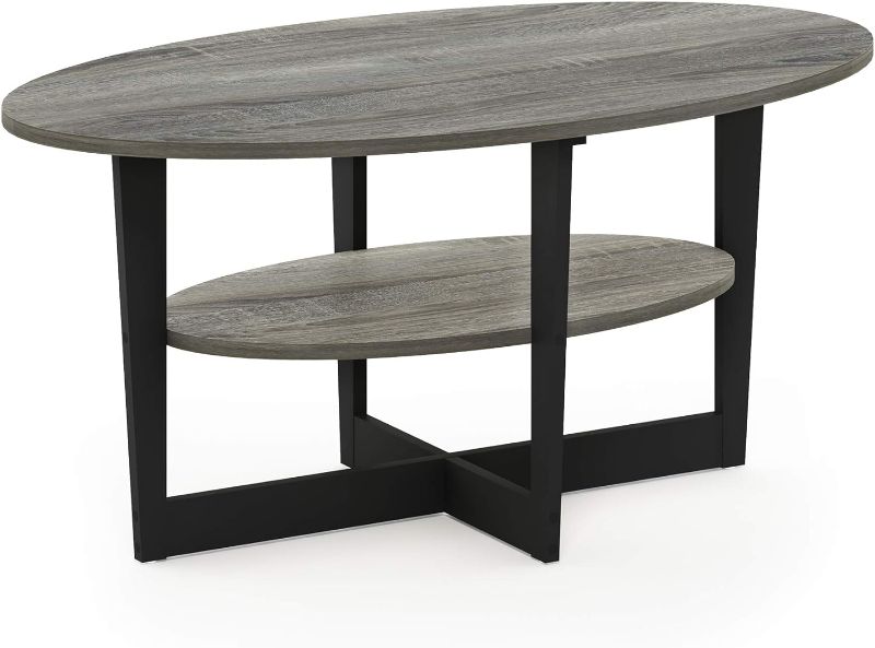 Photo 1 of (READ NOTES) Furinno Coffee Table, 1-Pack, French Oak Grey/Black
