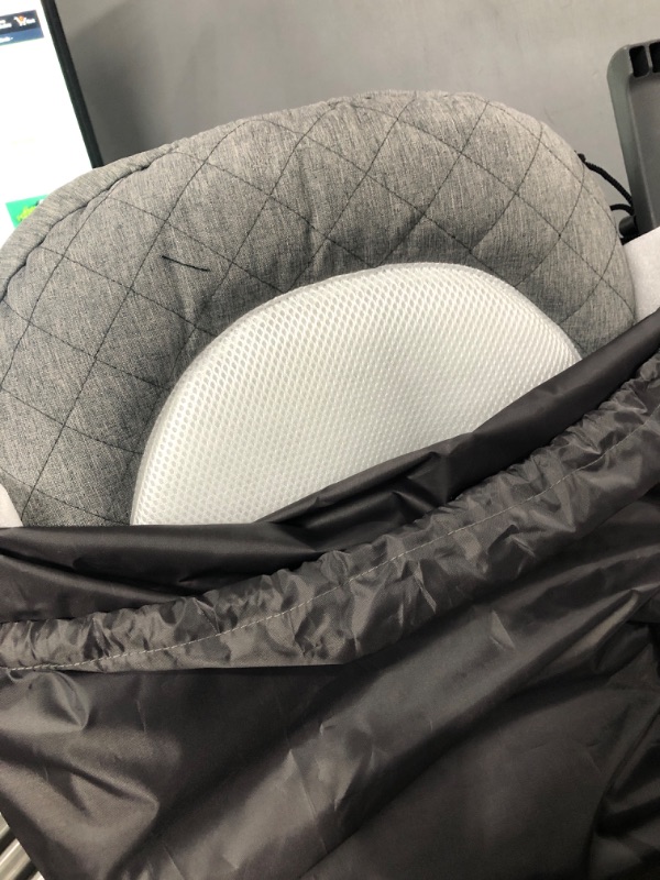 Photo 2 of Baby Delight Aura Deluxe | Portable Baby Bouncer for Infants | Baby Rocker | Quilted Charcoal Tweed Grey