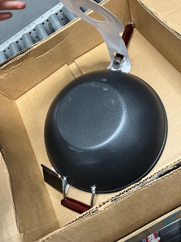 Photo 3 of 21st & Main Light weight Cast Iron Wok, Stir Fry Pan, Wooden Handle, 14 Inch, chef’s pan, pre-seasoned nonstick, commercial and household, for Chinese Japanese and others Cooking